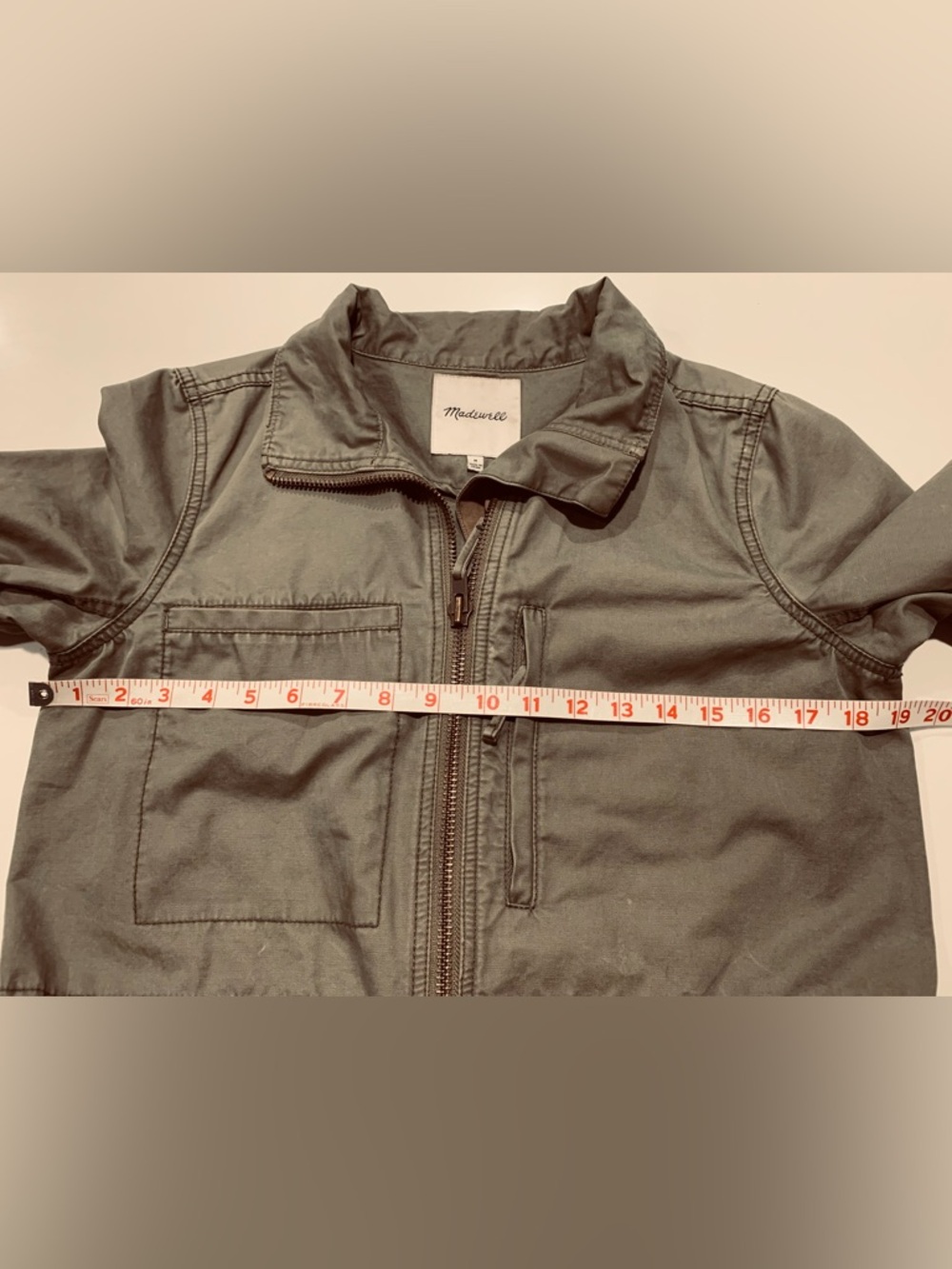 Women’s Madewell Olive Cotton Utility Fleet Jacket, M - Picture 8 of 9